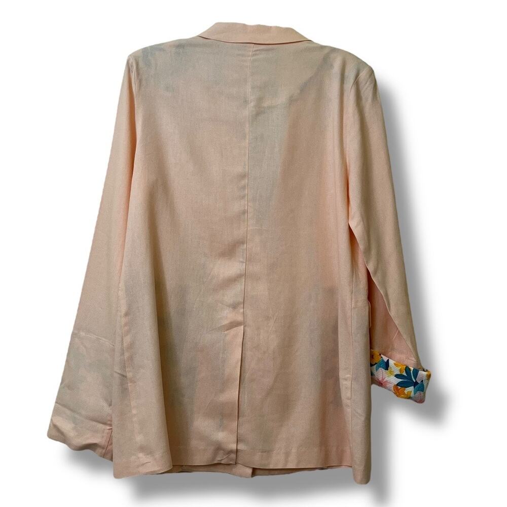 BCBGeneration linen boyfriend peach & floral blazer NEW - Picture 7 of 9